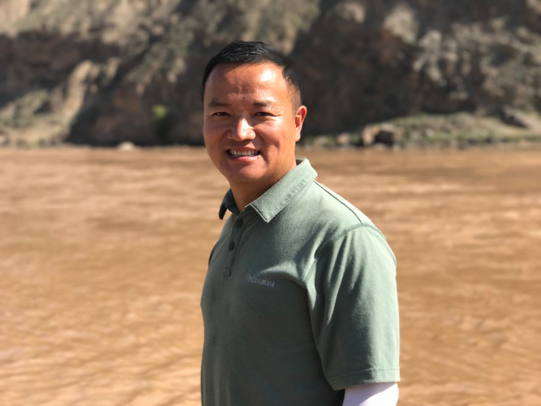 Working outdoor portrait of James TJ Lee